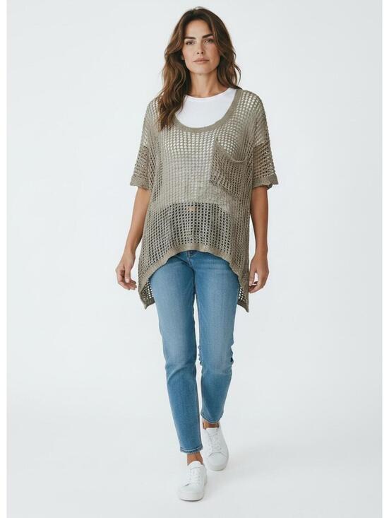 POL Sweaters - POL NWOT Open Weave Top - M-XL - Olive Green